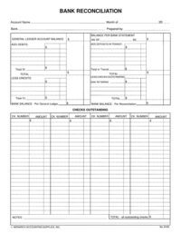 Bank Reconciliation Pad<br><br>8105
